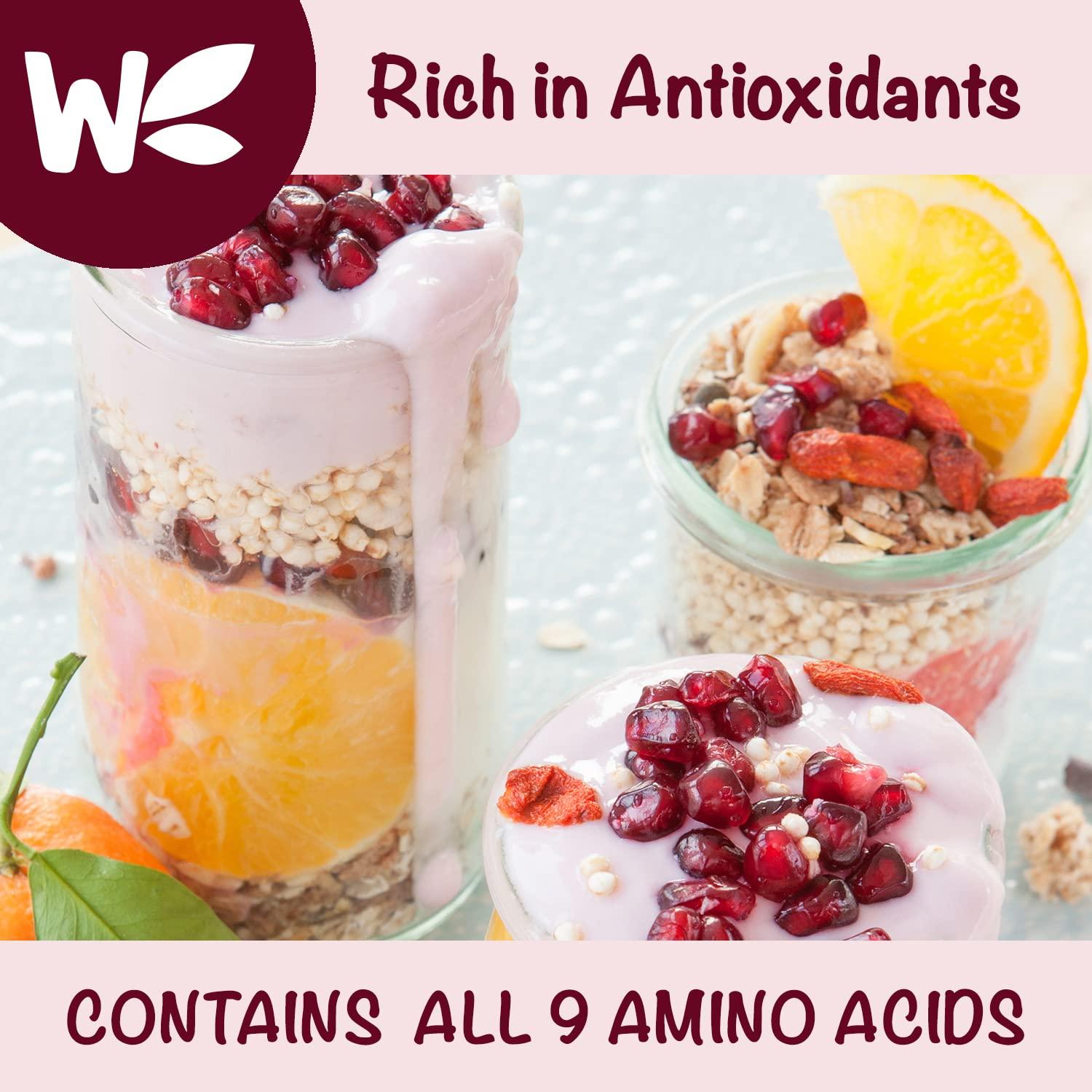 Wholefort Puffed Quinoa Cereal + Nothing Vegan Gluten Free Non-GMO [1 LB] Try Quinoa Pops as Snacks Cereal Salad Topper for Sustainable Energy Crunchy Quinoa is Good Mood Food by Wholefort