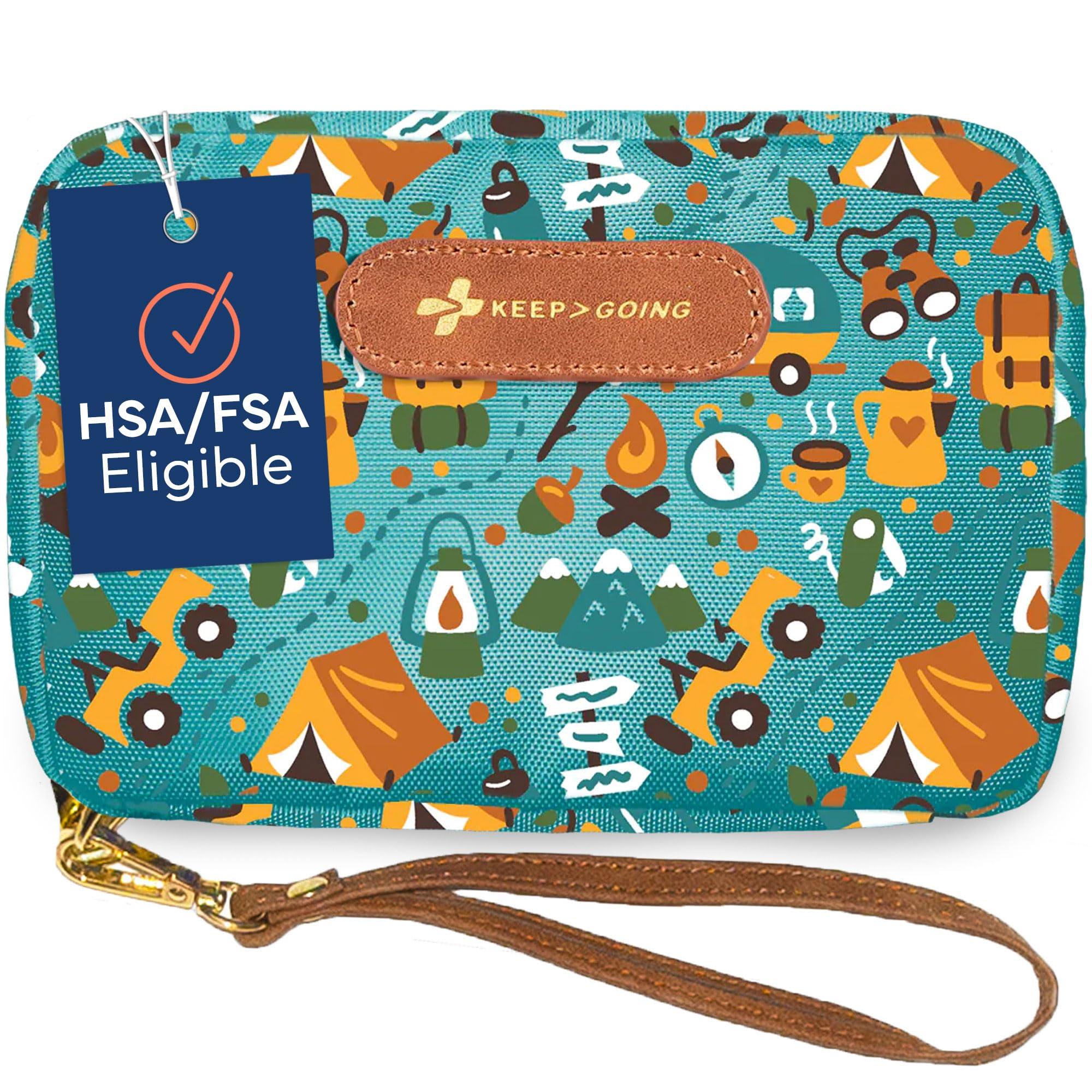 KEEP>GOING KeepGoing Travel First Aid Kit for Kids 130 Pc. Small First Aid Kit for Car, Home, Purse, Diaper Bag & Backpack with Latex-Free Bandages - Mini First Aid Kit Travel Size TSA-Approved