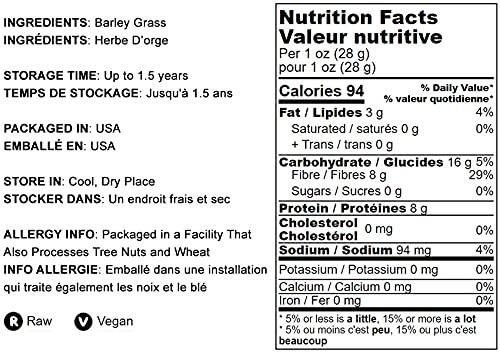 Food to Live Food to Live Barley Grass Powder, 2.5 Pounds Ground Whole Raw Dried Young Leaves, Fine Milled, Kosher, Vegan Superfood, Bulk. Rich in Fiber, Protein. Great for Juices, Smoothies, Shakes