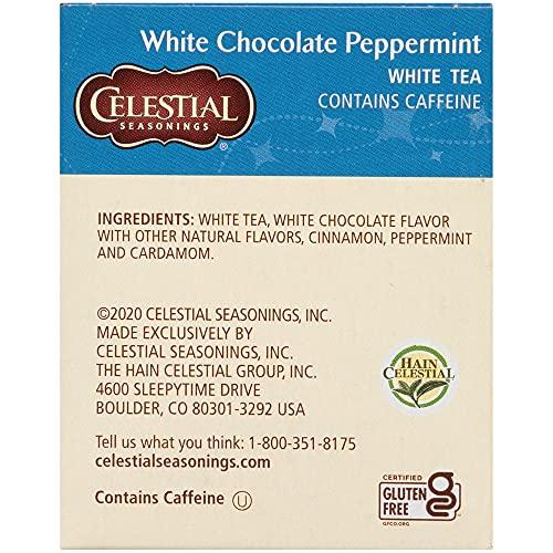 Celestial Seasonings Celestial Seasonings White Tea, White Chocolate Peppermint, Contains Caffeine, 20 Tea Bags (Pack of 6)