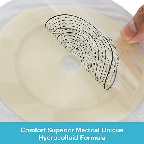 KONWEDA KONWEDA 20PCS Colostomy Bags, Ostomy Supplies, One-Piece Drainable Pouches with Closure for Ileostomy Stoma Care, Cut-to-Fit, Max 70mm
