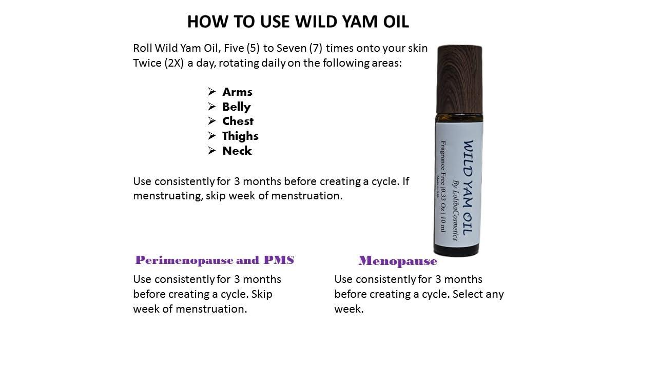 LOLIBA Wild Yam Oil, 10ML Roller Bottle, Wild Yam Cream, Natural Balancing Oil (10 Millimeters, Essential Oils) PMS, HotFlashes