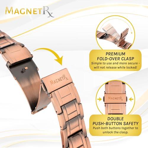 MagnetRX MagnetRX 3x Strength Copper Bracelet  99.9% Pure Copper Bracelets for Men with Magnets  Premium Foldover Clasp and Adjustable Length with Included Sizing Tool (Stealth)