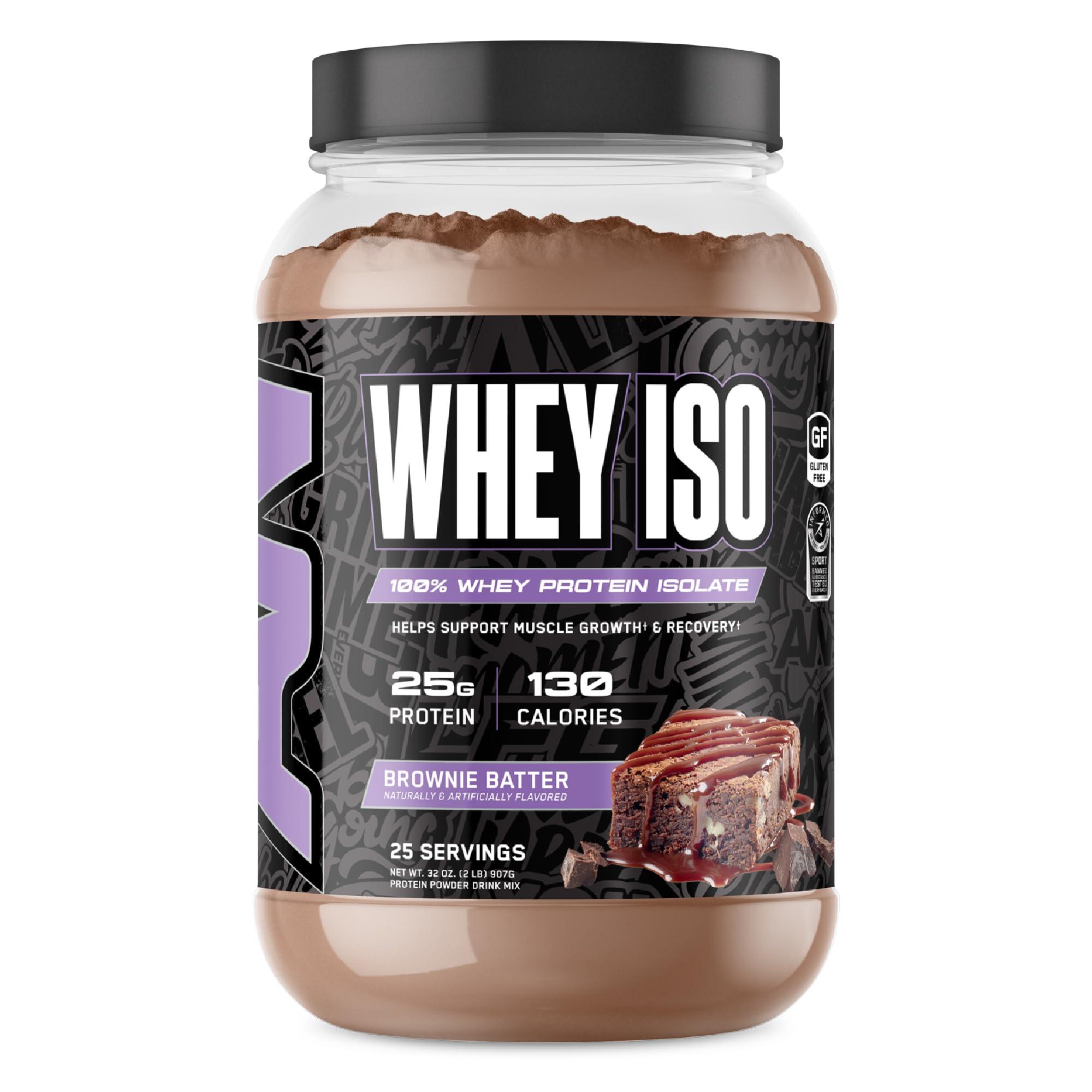 ABE all black everything All Black Everything 25g Whey Protein Powder | Brownie Batter | 20 Servings | Whey Protein Isolate | Low Carbs & Low Sugar | MCTs