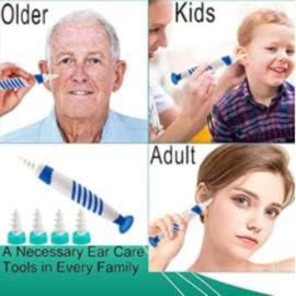 Generic Generic Ear cleaner,Q grip suction cup ear cleaner,spiral Q twist wax,ear wax removal kit,with 16 washable replacement silicone earplugs,suitable for home use. (Blue), Small