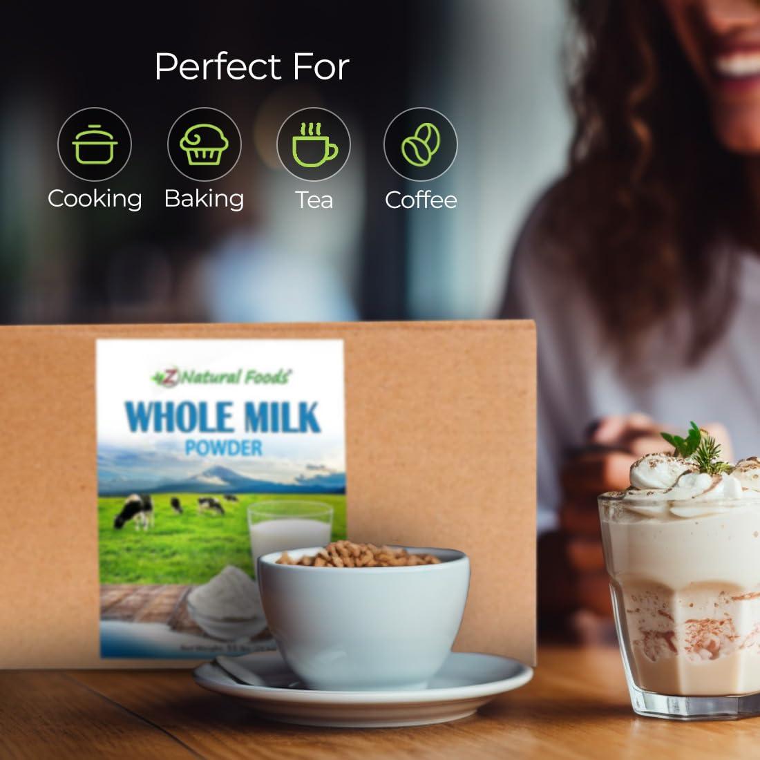 Z Natural Foods Z Natural Foods Premium Whole Milk Powder - Powdered Milk for Baking, Cooking, Drinks - Dry Milk Powder, Pasteurized, Non-GMO, Gluten-Free, Kosher-Certified, 55 lbs