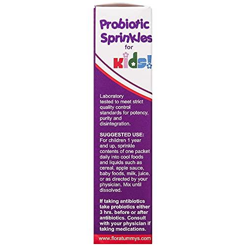FloraTummys FloraTummys Probiotic Sprinkles Kids 10ct: Taste-Free, Easy-to-Use Probiotic Powder Packets, Non-Dairy, Gluten & Sugar-Free. Non-GMO, Travel Size