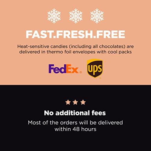 LIBERTY BELL Zero Sugar Dark Chocolate Squares 66% Cocoa, Vegan, Gluten-Free, Stevia Sweetened Candy Bars, 45 Count