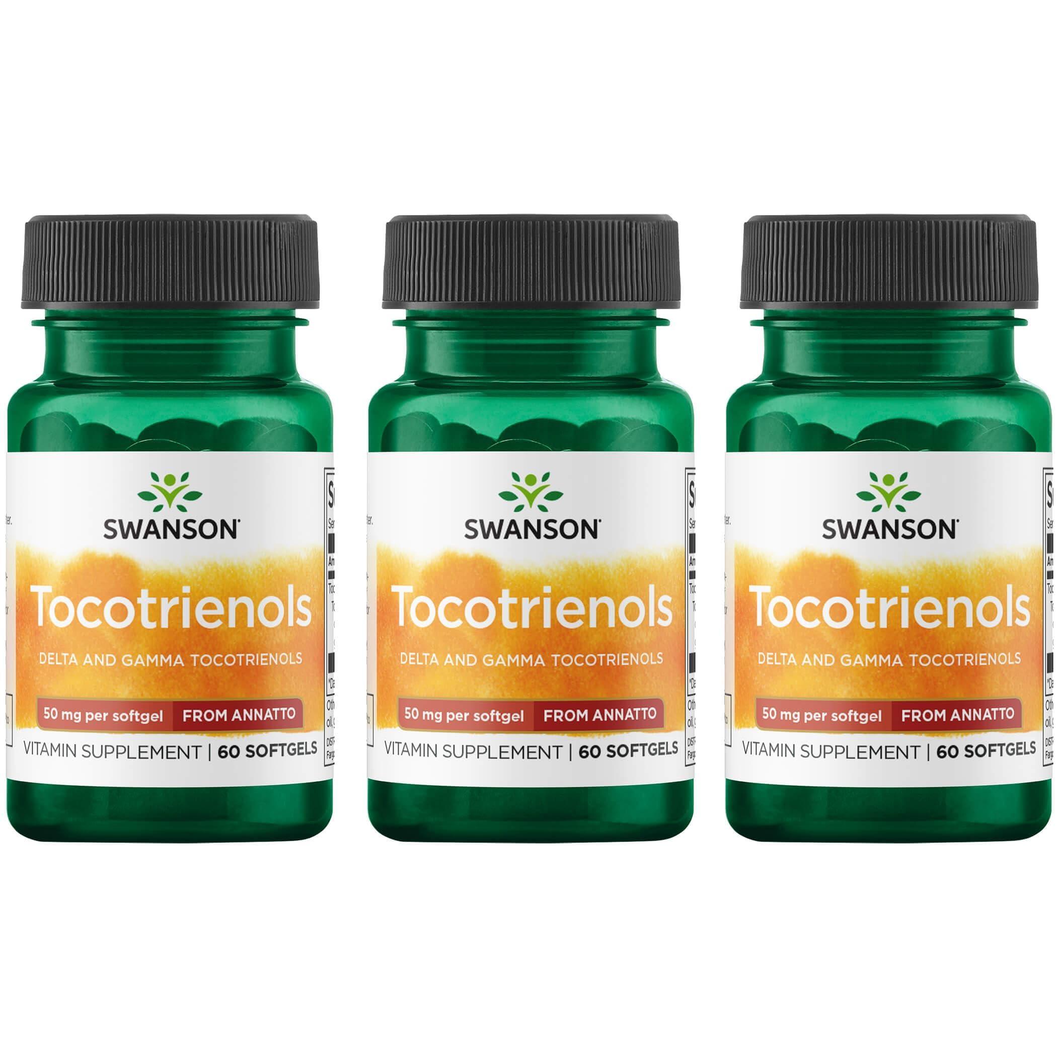 Swanson Swanson Deltagold Tocotrienols-Annatto Tocotrienols -Vitamin E Tocotrienols 99% Tocopherol Free (60 Softgels, 50mg Each) (3 Pack)