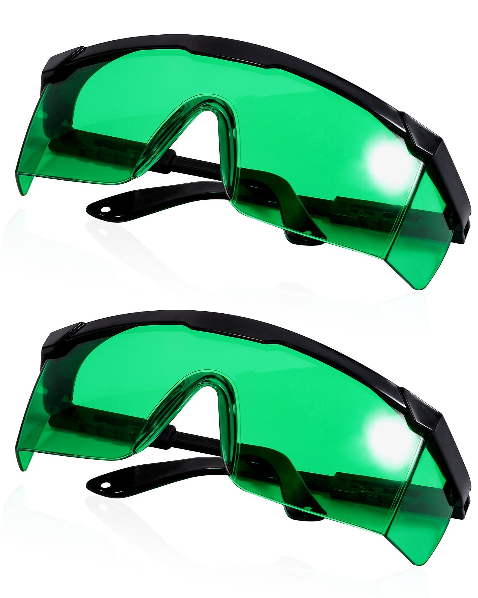 LIGHTMEUP Red Light Therapy Glasses, See-Through Eye Protection for Red Infrared 200-2000nm Full-Coverage Design Adjustable Fit Transparent Green Lenses for Phone & TV Use During Therapy Sessions Pack of 2