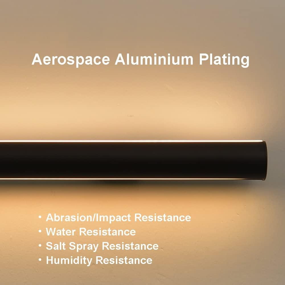 Sxlawesom LED Handrail, Lighted Staircase Handle with Light, Wall Mounted Hand Railings, Corridor Wall Light, Aluminum, with 2 Flush Endcaps (Color : Black, Size : 19.7\"/0.5m)