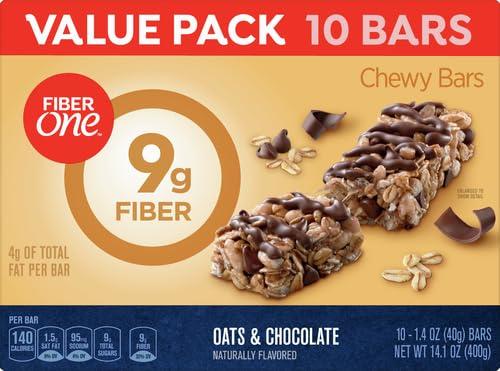Fiber One Fiber One Chewy Bars, Oats & Chocolate, Fiber Snacks, 14.1 oz, 10 ct