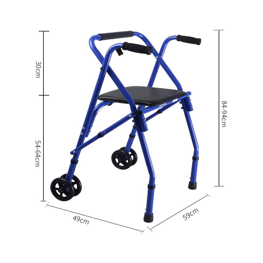 DAXINYI DAXINYI Frames On Folding Walker with 2 Wheels, Lightweight Aluminum Rollator Walker for The Elderly Can Be Folded Folding Portable Portable Trolley Double The Comfort