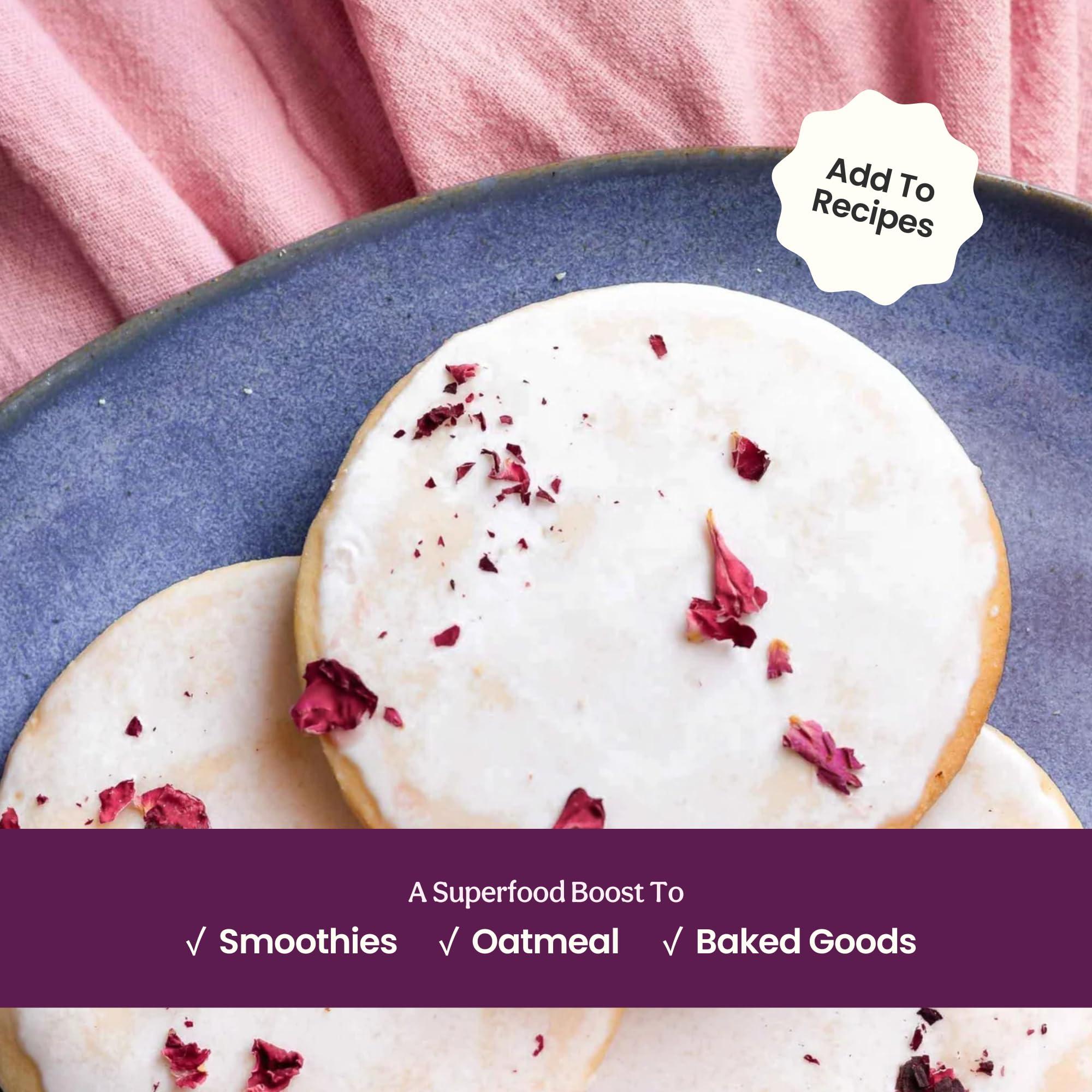 Blume Blume Organic Rose London Fog Earl Grey Tea | Decaf Black Tea, Rose Petal Powder, Vanilla, Tart Cherry, and Bergamot | Plant Based Superfood Latte | Vegan Gluten Free Drink | 30 Servings