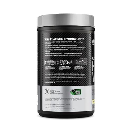 Optimum Nutrition Optimum Nutrition Platinum Hydrowhey Protein Powder, 100% Hydrolyzed Whey Protein Isolate Powder, Flavor: Turbo Chocolate, 20 Servings, 1.8 Pounds (Packaging May Vary)