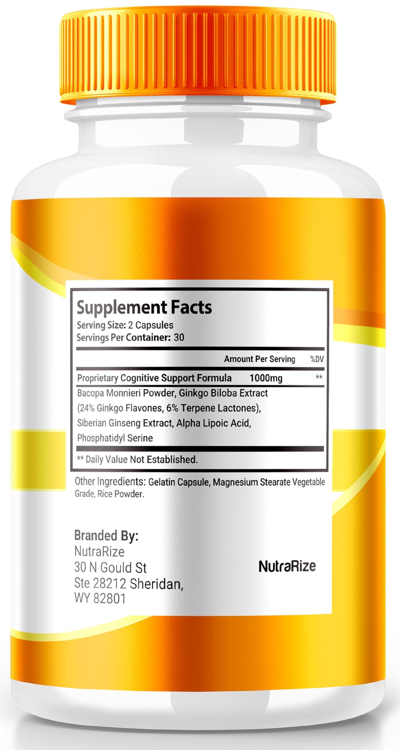 NutraRize (5 Pack) NervoCure Capsules, All Natural Formula for Cognitive Health & Wellness, Maximum Strength Supplement for Holistic Support, Brain-Boosting Pills Plus, Nervo Cure Reviews (300 Capsules)