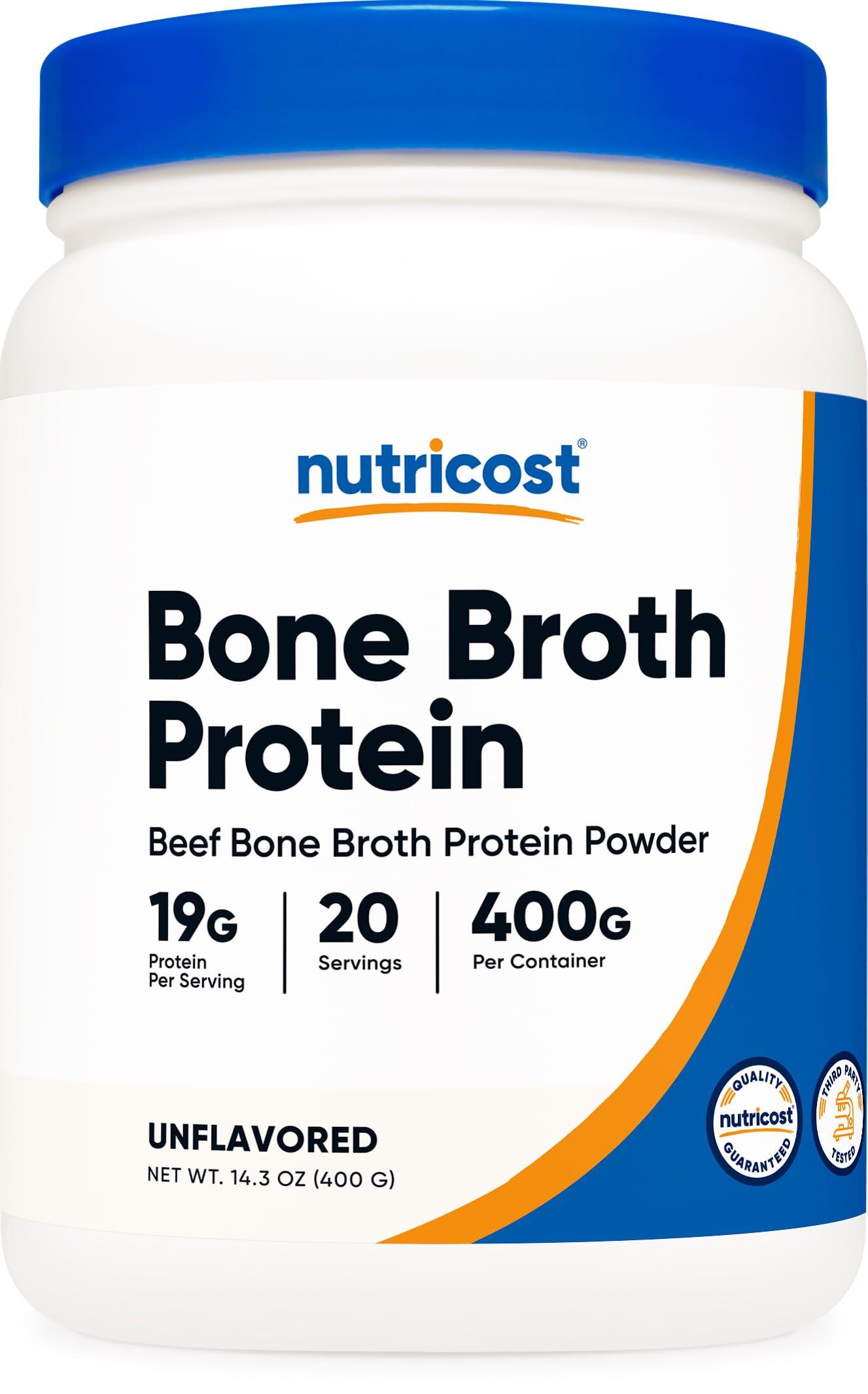 Nutricost Nutricost Beef Bone Broth Protein Powder Unflavored (20 Servings) - Gluten-Free, GMO-Free