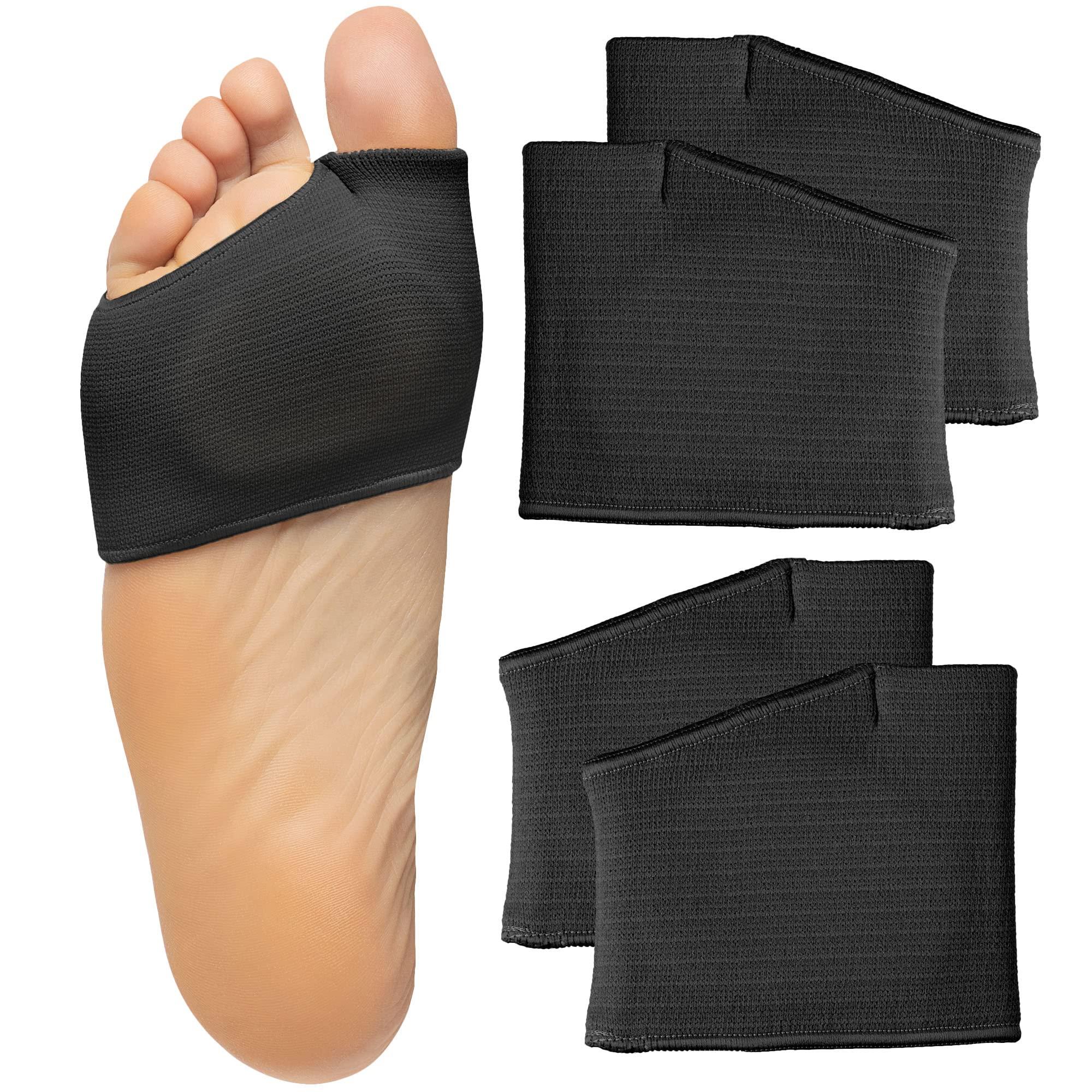 ZenToes ZenToes Metatarsal Pads for Men and Women - Ball of Foot Pain Relief Cushions for Sesamoiditis, Metatarsalgia, Morton's Neuroma - 2 Pairs Fabric Sleeves with Gel Inserts (Small, Black)