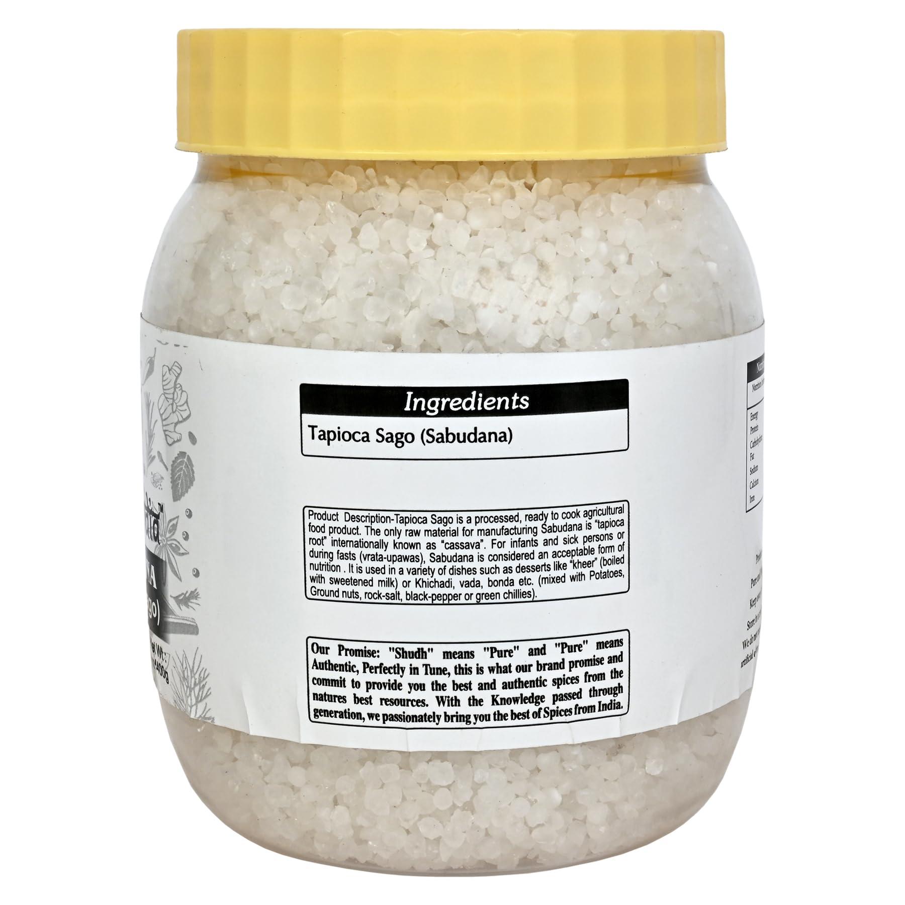 Shudh India Shudh india Sabudana (Tapioca/Sago) Pearls 8.8oz (250g) ~ All Natural | Vegan | No Colors | NON-GMO | Kosher | Indian Origin