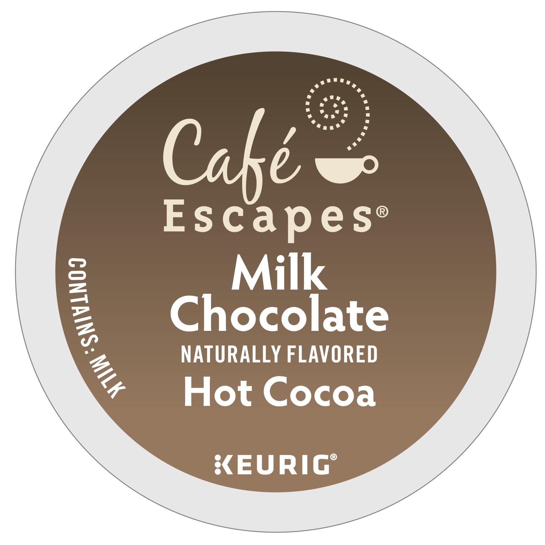Café Escapes Caf Escapes Milk Chocolate Hot Cocoa, Single-Serve Keurig K-Cup Pods, Hot Chocolate, 72 Count
