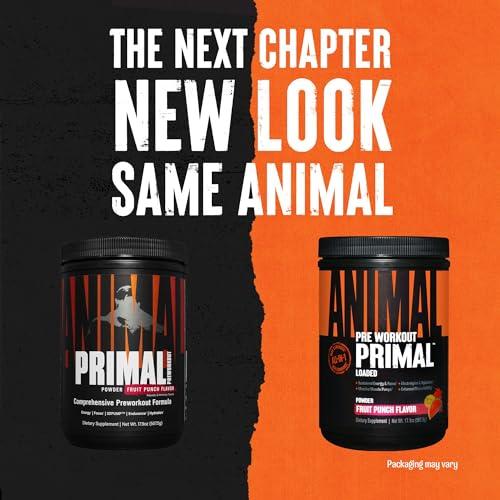 Animal Animal Primal Muscle Hydration + Preworkout Powder Contains Beta Alanine, 3DPump, Caffeine & Electrolytes Improves Energy, Focus, Endurance & Absorption Fruit Punch Flavor, 17.9 oz