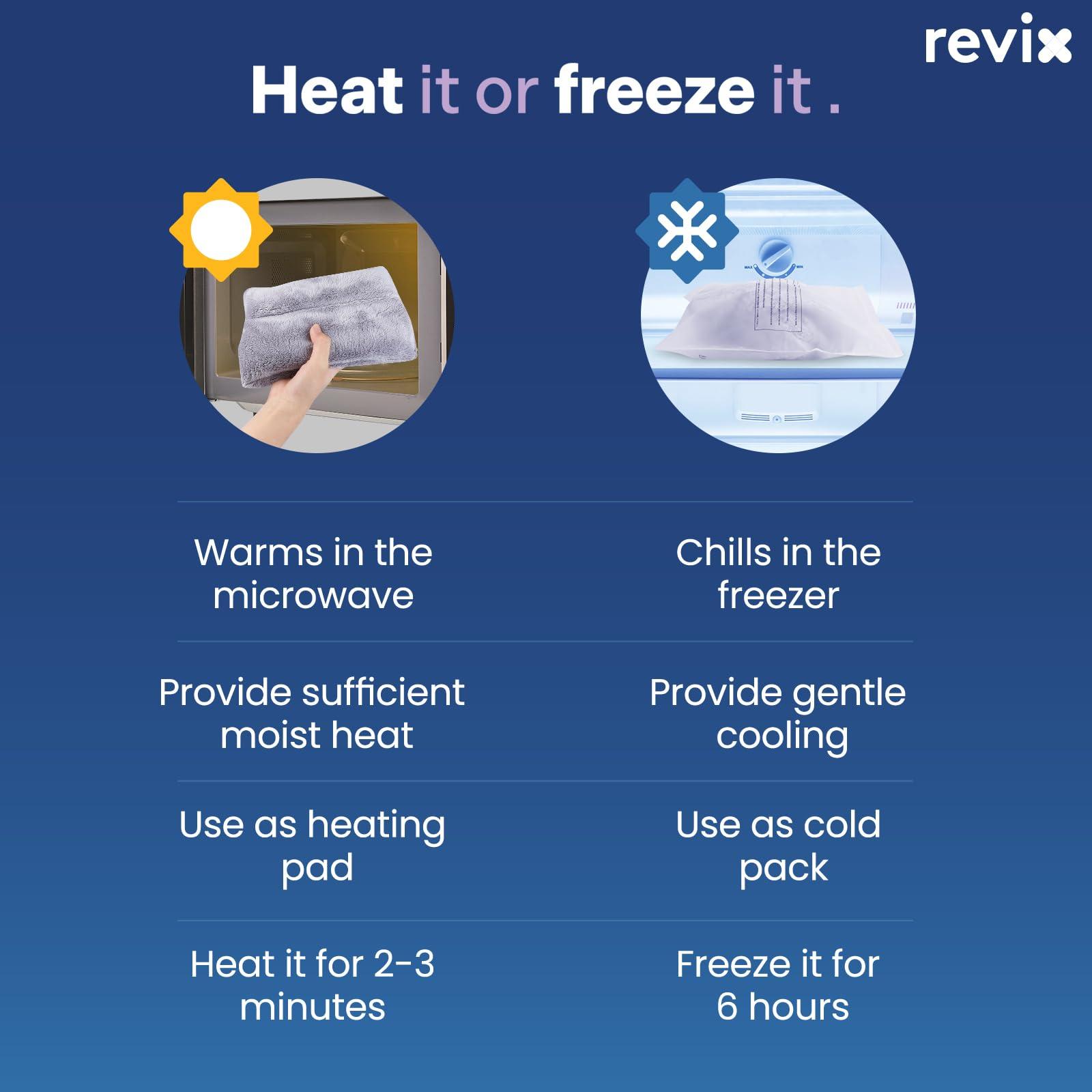 REVIX REVIX Microwave Heating Pad for Knee, Elbow, Muscle and Joint, Microwavable Heated Knee Wrap for Men and Women, Hot and Cold Pack