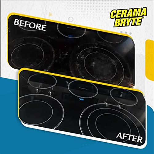 Cerama Bryte Cerama Bryte Combo Kit POW-R Grip, Scraper, Pad & Removes Tough Stains Cooktop and Stove Top Cleaner for Glass - Ceramic Surfaces, 10 Ounces, 4 Piece