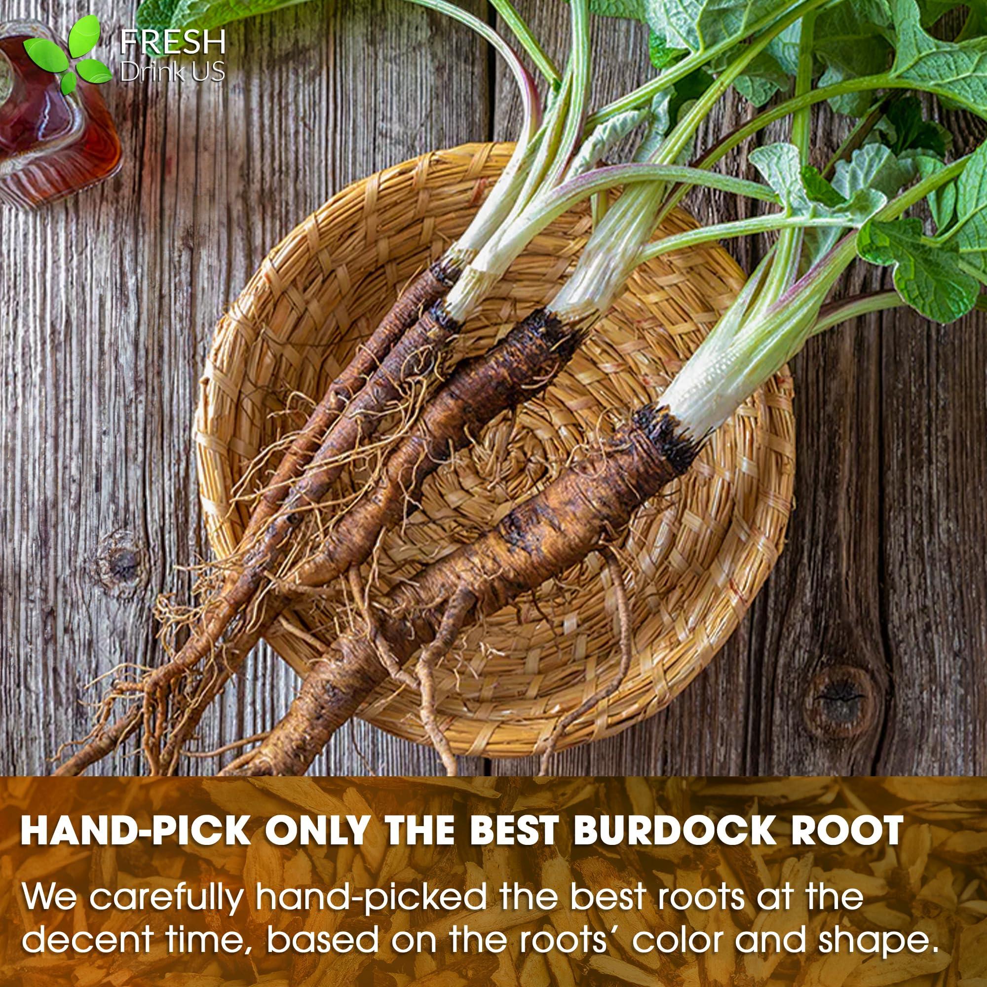 FRESHDRINKUS FRESHDRINKUS, Premium 10oz Burdock Root Powder, 100% Natural & Pure from Burdock Root, Burdock Root Herbal Tea, No Additives, No Caffeine, Vegan