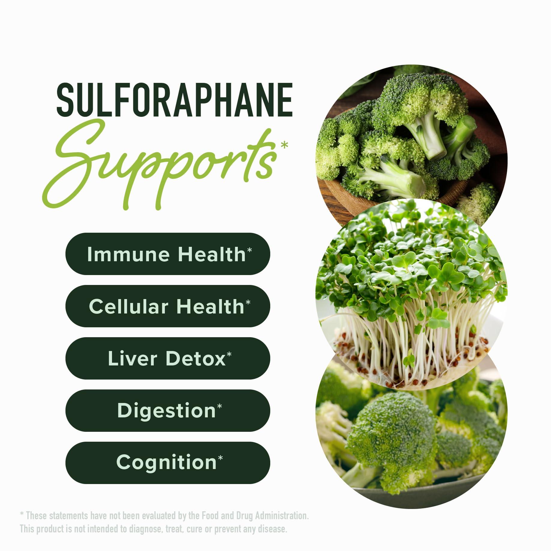 SMNutrition 50MG Sulforaphane Supplement from Broccoli Sprouts | NRF2 Activation with Glucoraphanin, Myrosinase & Antioxidants | Support Cellular & Immune Health | Broccoli Seed Microbeadlets, Vegan 60 Count