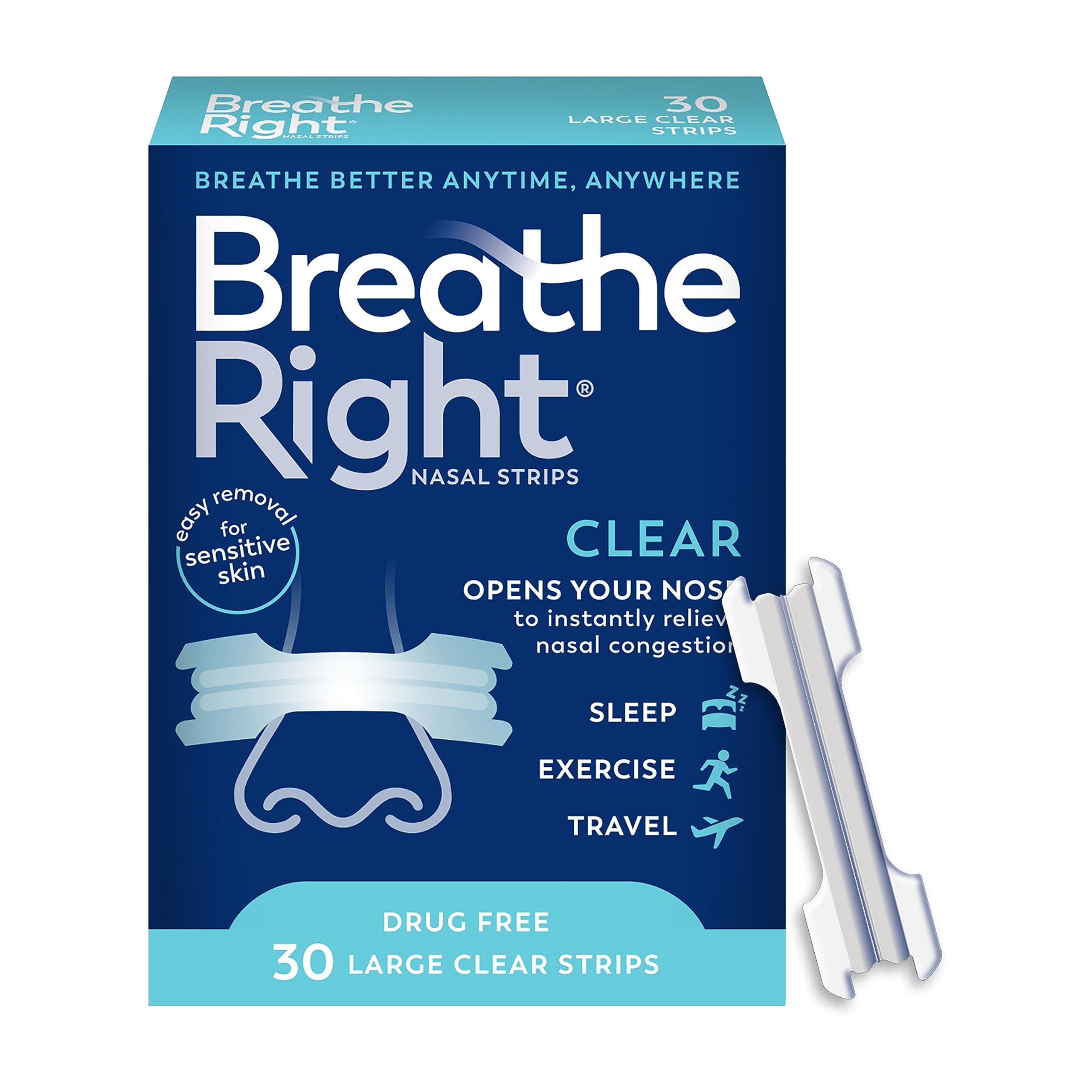 Breathe Right Breathe Right Nasal Strips Clear Large 30ct (Packaging May Vary)