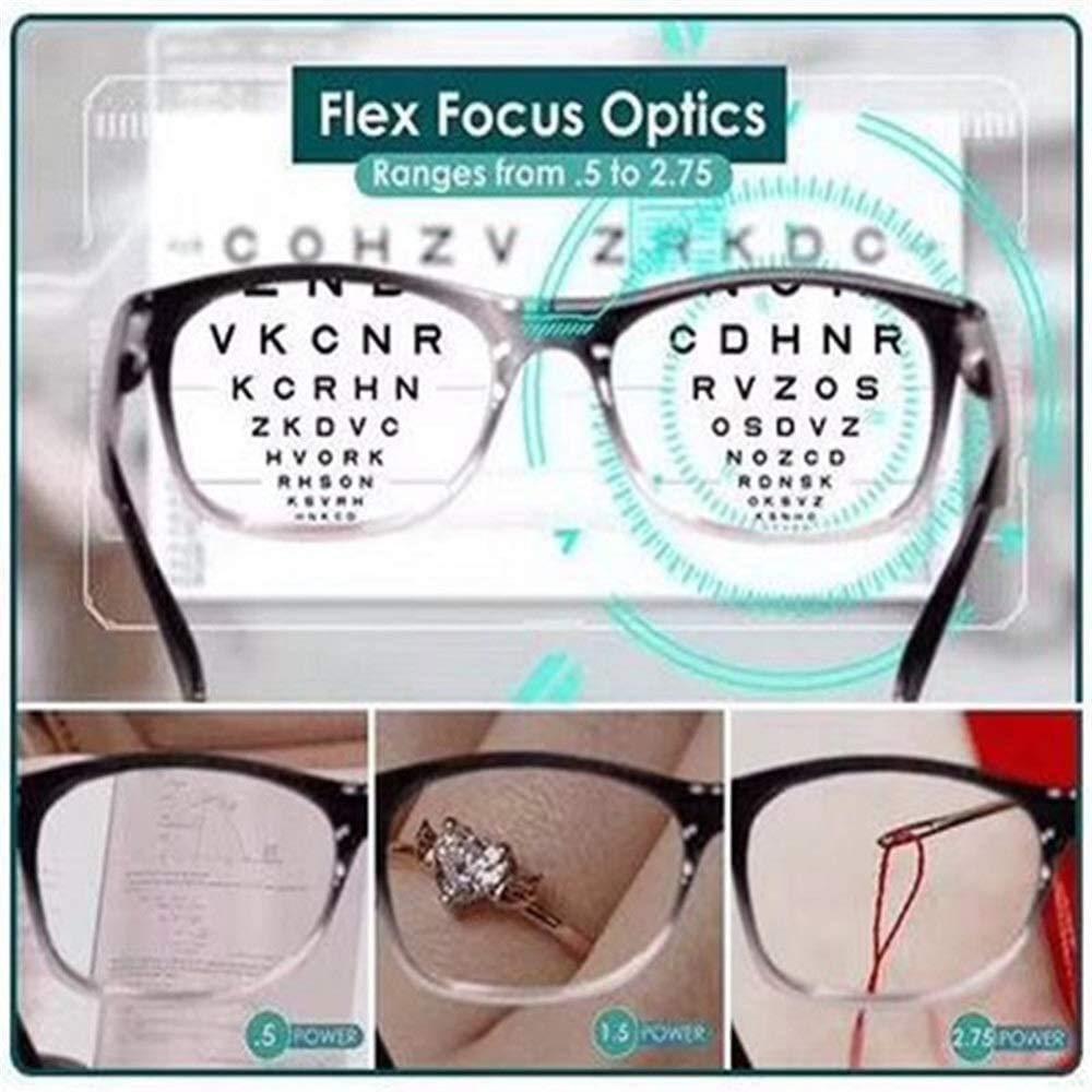 One Power Glasses One Power Auto focus Reading Glasses Readers, Dial Vision Auto Adjust Eye Glasses Flex Clear Focus Optic .5-2.5x Strength