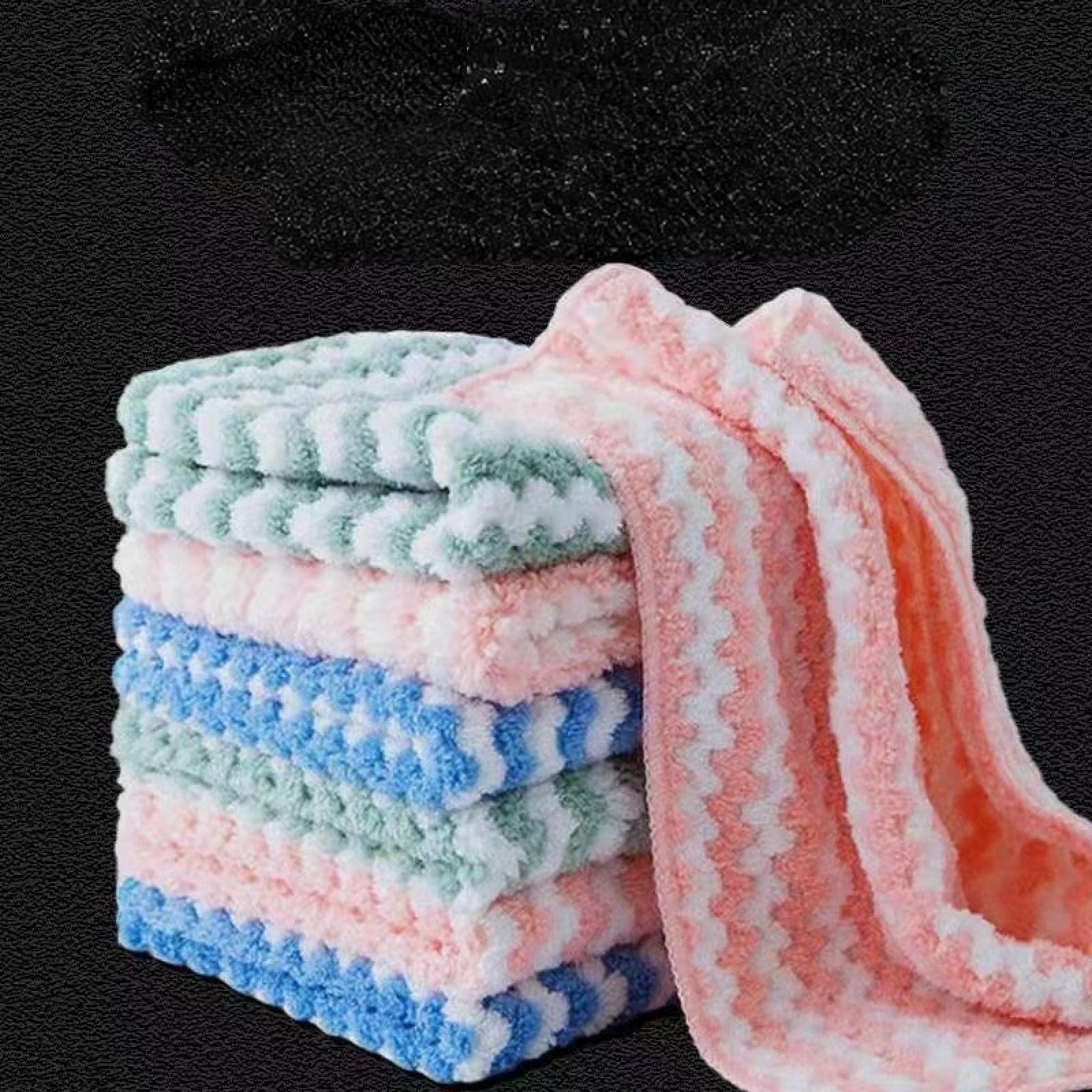 N\\\\A NA Cationic Dishcloth Coral Velvet Jacquard Dishcloth Absorbent Thickened Kitchen Cleaning Cloth dishwashing Cloth Table Towel Wholesale 25 * 25