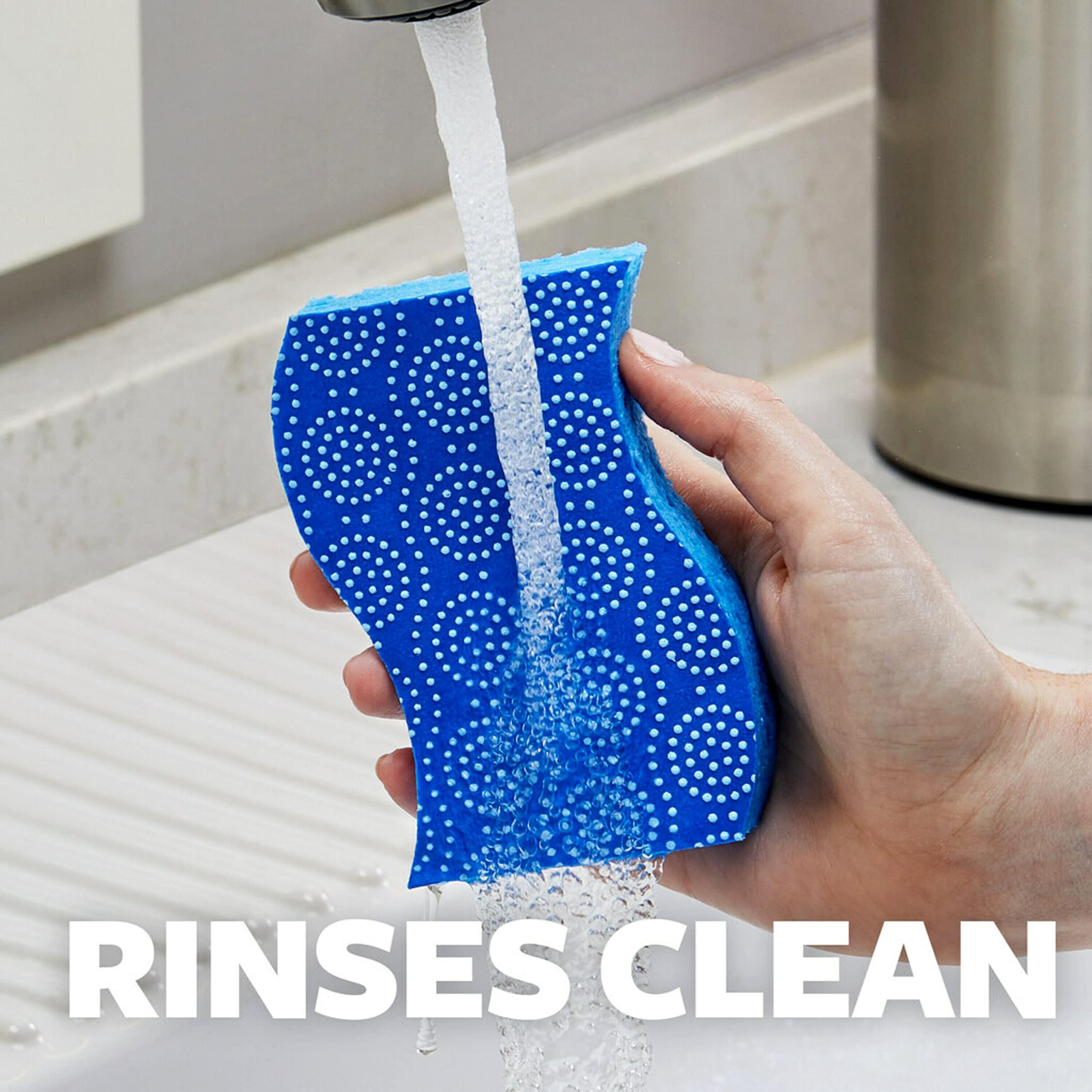 Scotch-Brite Scotch-Brite Scrub Dots Non-Scratch Scrub Sponge, Rinses Clean, for Washing Dishes and Cleaning Kitchen, 3 Scrub Sponges (Pack of 2)