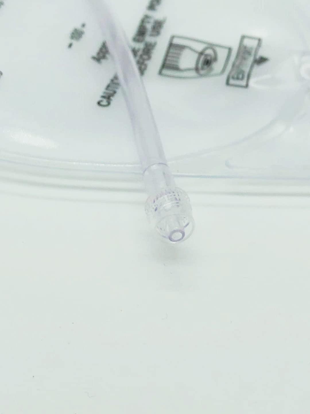 plceo Clear 600mL Urine Drainage Bag with 20\" Silicone Tube,Twist Drain Valve,nephrostomy Bag(2)