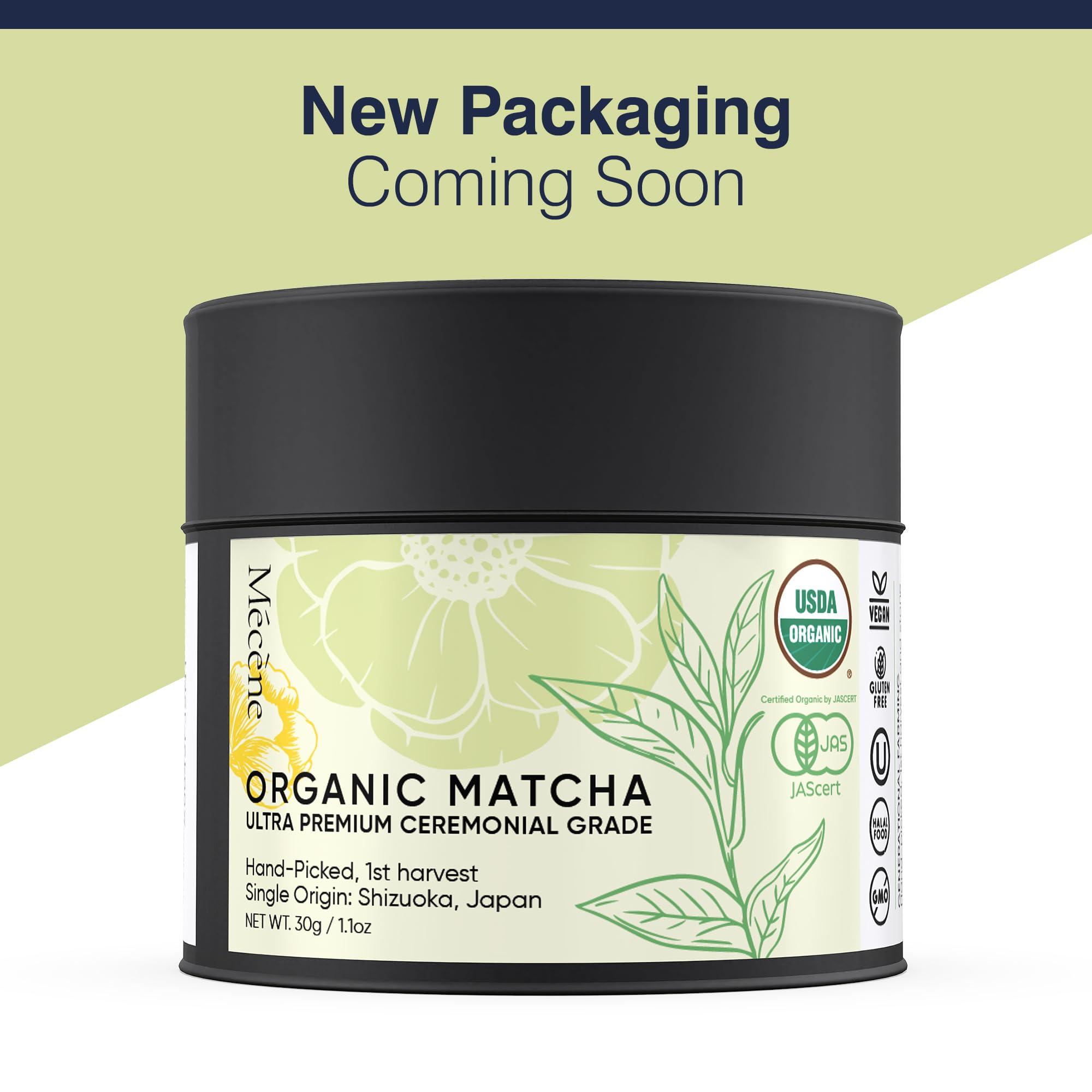 Mcne Organic Japanese Matcha Powder Green Tea - Hand-Picked, 1st Harvest, Ceremonial Grade Matcha Powdered Tea, and Stone Ground from Shizuoka, Japan (30g / 1.1oz)