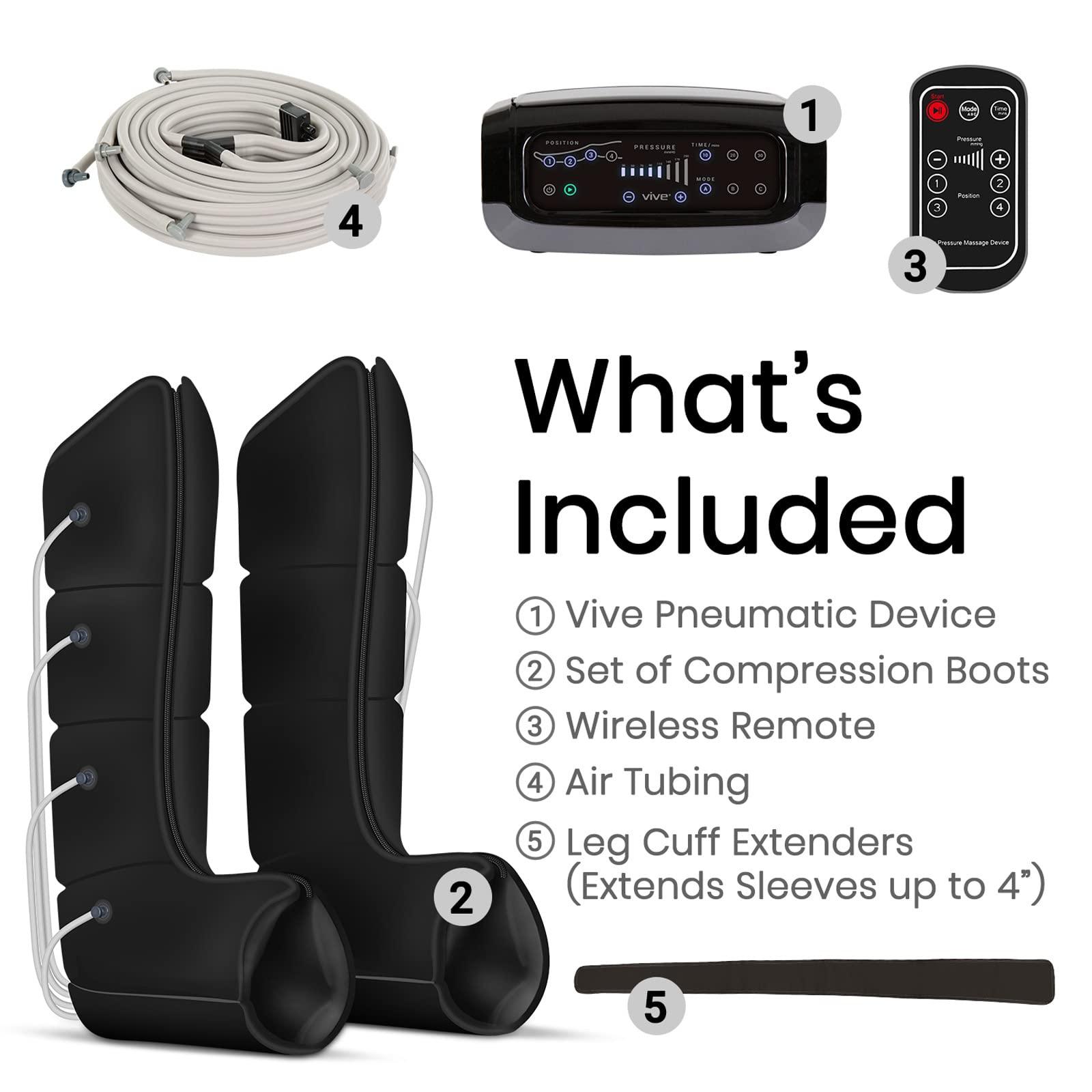 Vive Vive Leg Recovery System for Athletes - Sequential Compression Device SCD Machine for Lymphedema, Air Compression Massage, Circulation, Relaxation, Swelling, Cramps, & Pain Relief (FSA HSA Approved)