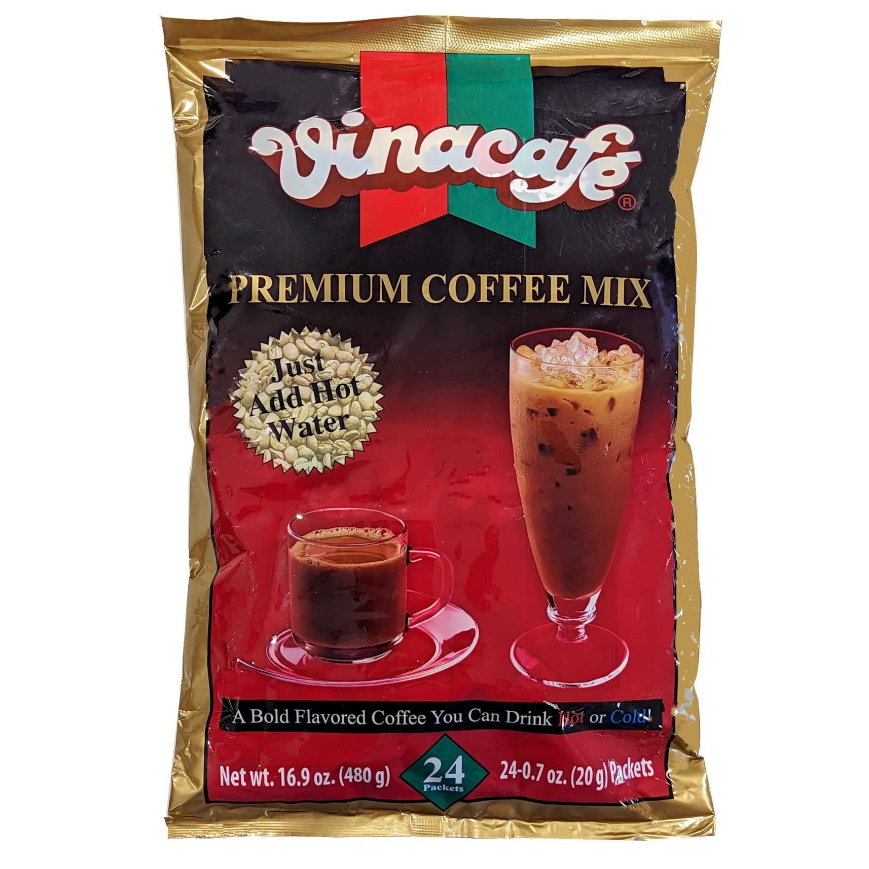 Vinacafe Vinacafe Premium 3 in 1 Instant Coffee Mix, New & Improved Version, Unique Blend of Both Arabica & Robusta Coffee Beans, 24 Count Packets, 1 Bag