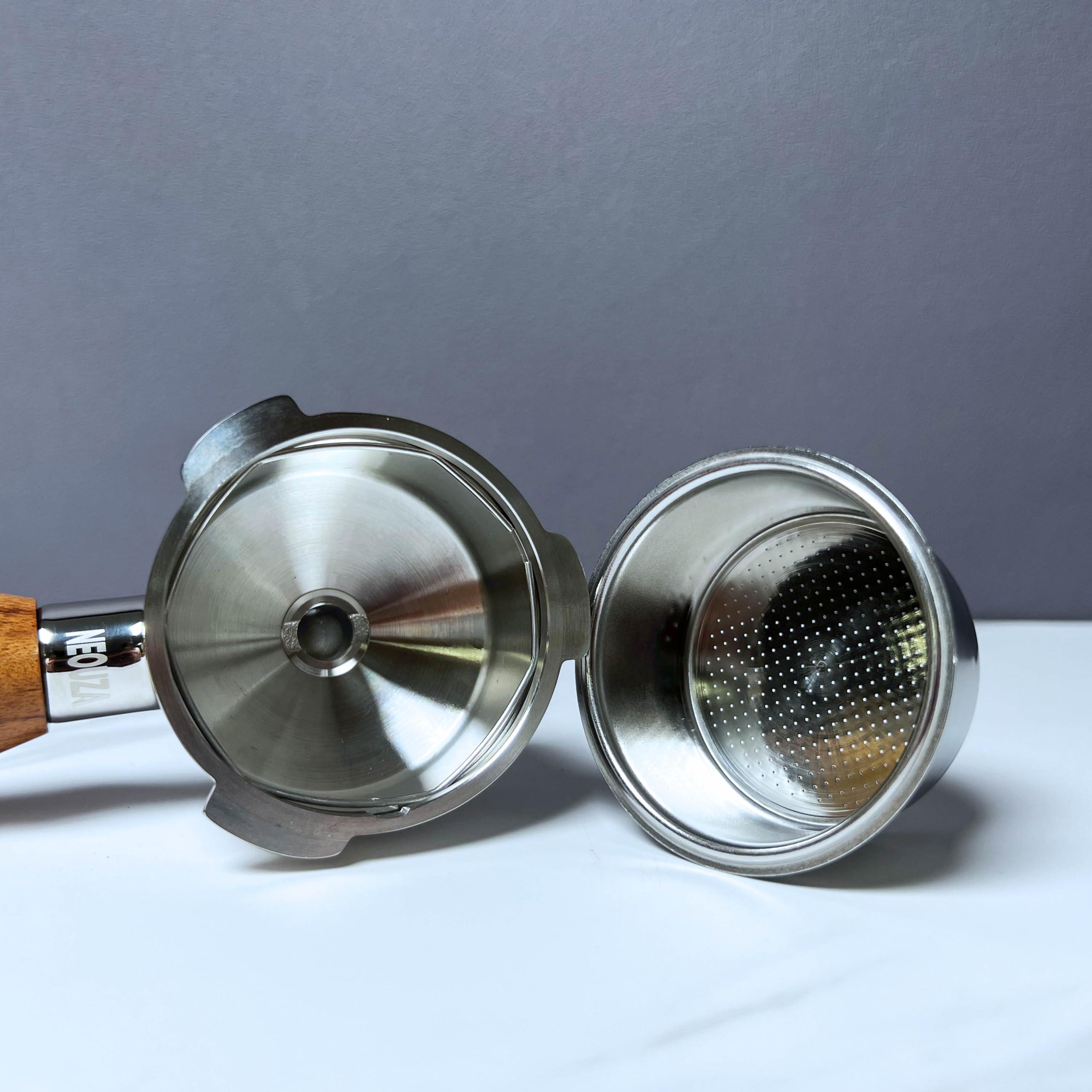 NEOUZA NEOUZA Espresso Portafilter 51mm Compatible with DeLonghi Stilosa ECP31.21 ECP33.21 ECP35.31 Coffee Machine Non-pressurized Basket, Double Spouts (2 Ears)