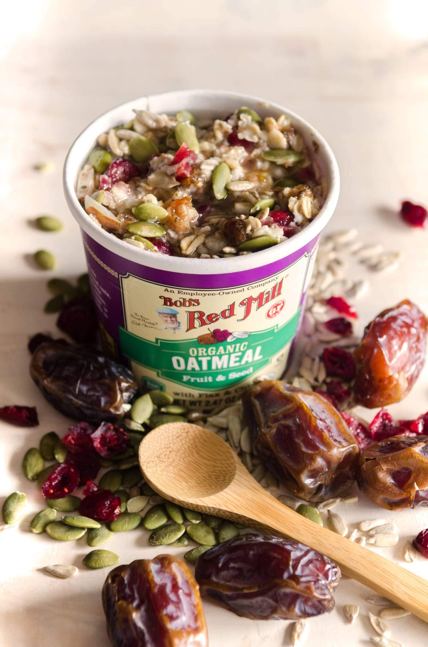 Bob's Red Mill Bob\'s Red Mill Organic Gluten Free Oatmeal Cup, Fruit & Seed, 2.47 Ounce (Pack of 1), Non-GMO, Whole Grain, Kosher