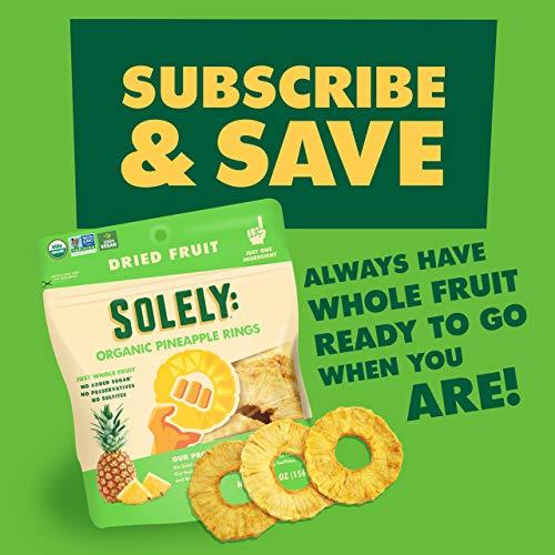 SOLELY SOLELY Organic Dried Pineapple Rings, Large (Pack of 1) | One Ingredient | Vegan | Non-GMO | No Added Sugar