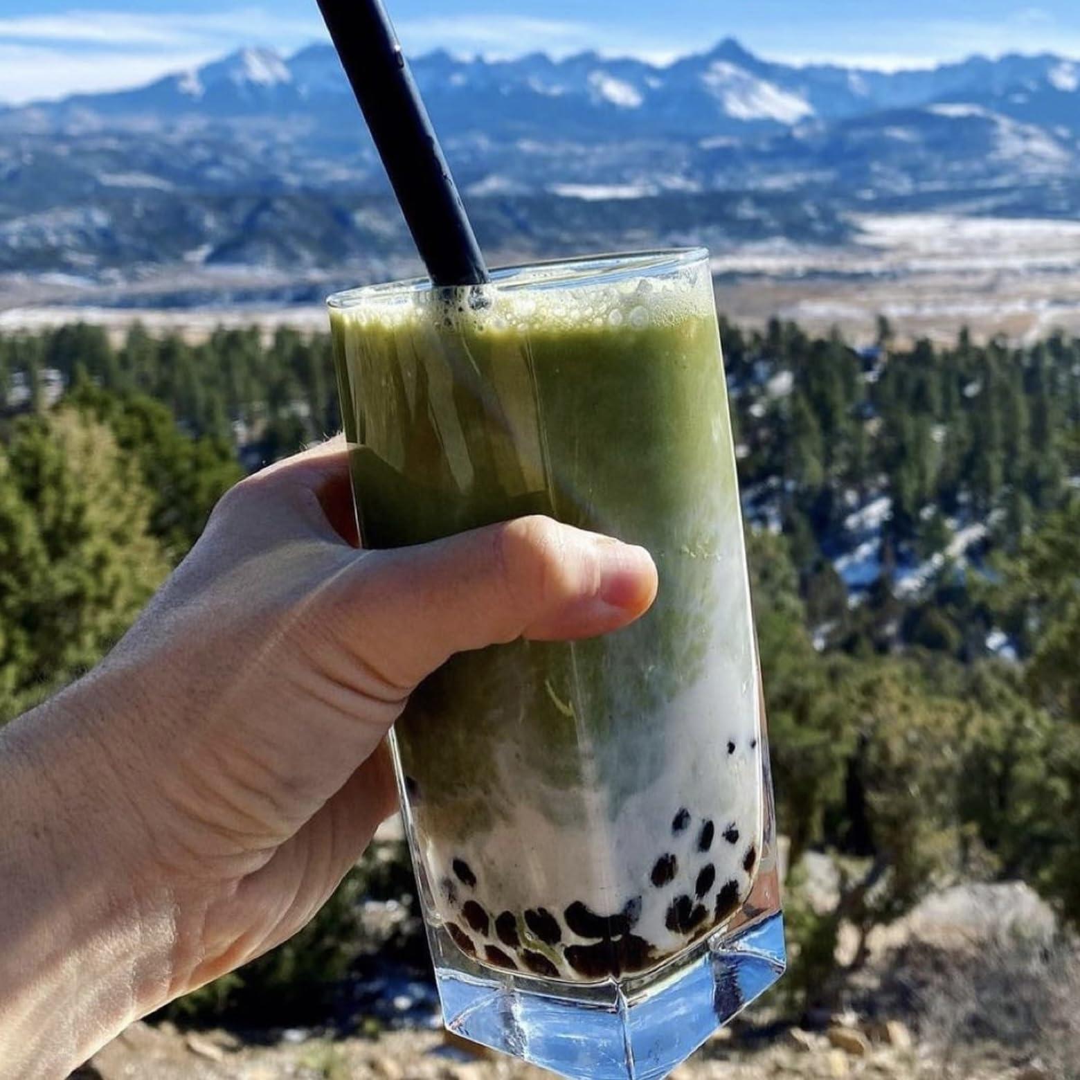 LOCCA Premium Matcha Kit with Matcha Powder and Tapioca Pearls | Matcha Set Bubble Tea Kit with Matcha Powder | Matcha Starter Kit for 8 Servings