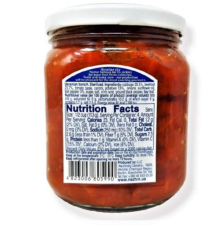 - 1927 - NEZHIN Nezhin Ukrainian Borsch, No Preservatives, and Fresh Ingredients 450g Pack of 2