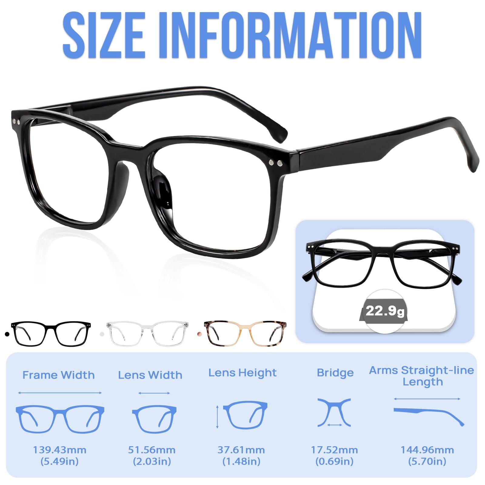 WEMOOTANTS WEMOOTANTS 4 Packs Black Reading Glasses 1.5 for Women Square Large Readers 1.00 1.25 1.50 1.75 2.00 2.25 2.50 2.75 3.00 3.50 4.00