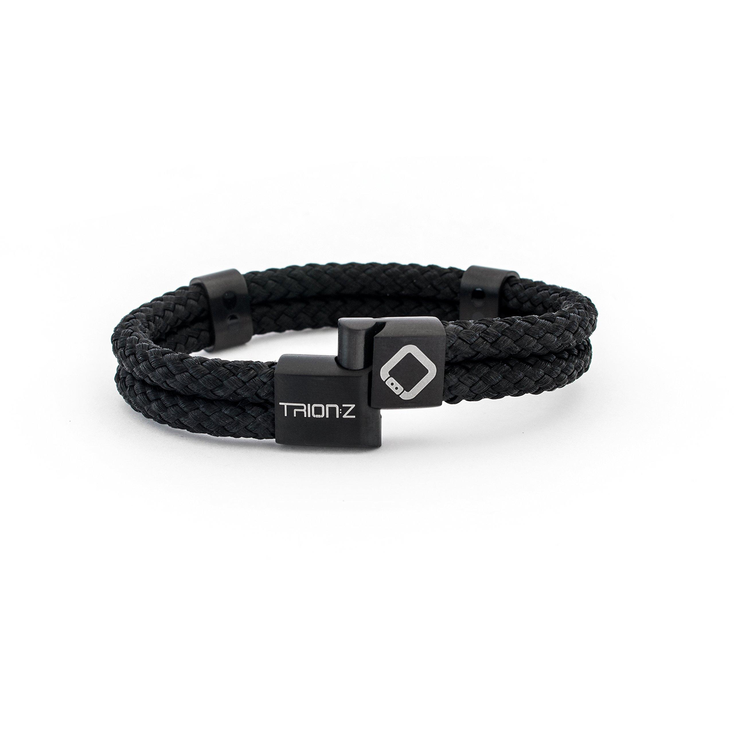 TRION:Z Trion:Z Zen Loop Duo Magnetic Field Therapy Wristband for Women & Men Featuring Patented ANSPO Technology (Black, X-Large)