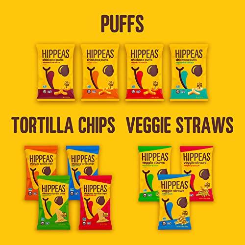 HIPPEAS Hippeas Chickpea Puffs, Flavor Blast: Blazin\' Hot, 0.75 Ounce (Pack of 18), 3g Protein, 2g Fiber, Vegan, Gluten-Free, Crunchy, Plant Protein Snacks