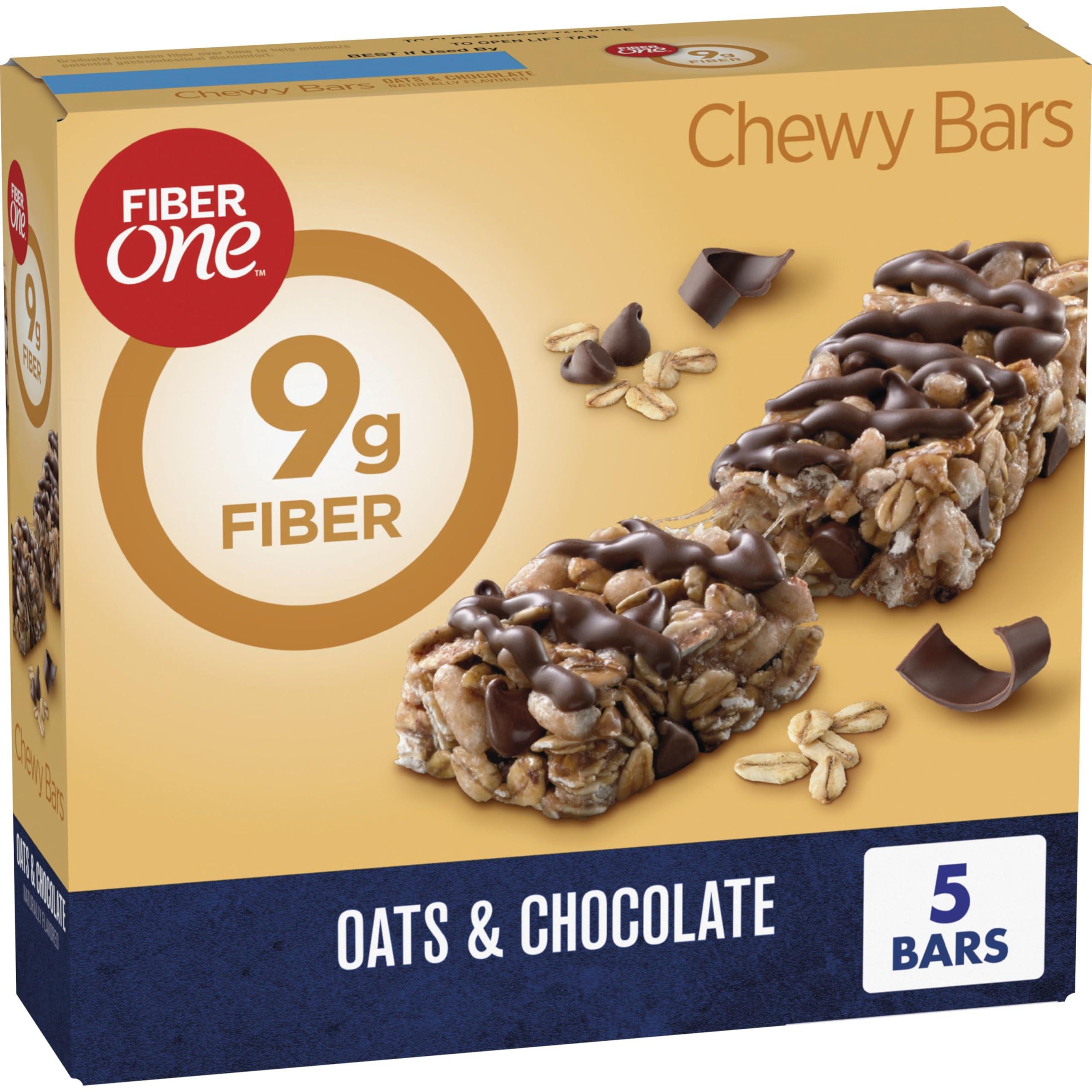 Fiber One Fiber One Chewy Bars, Oats & Chocolate, Fiber Snacks, 5 ct