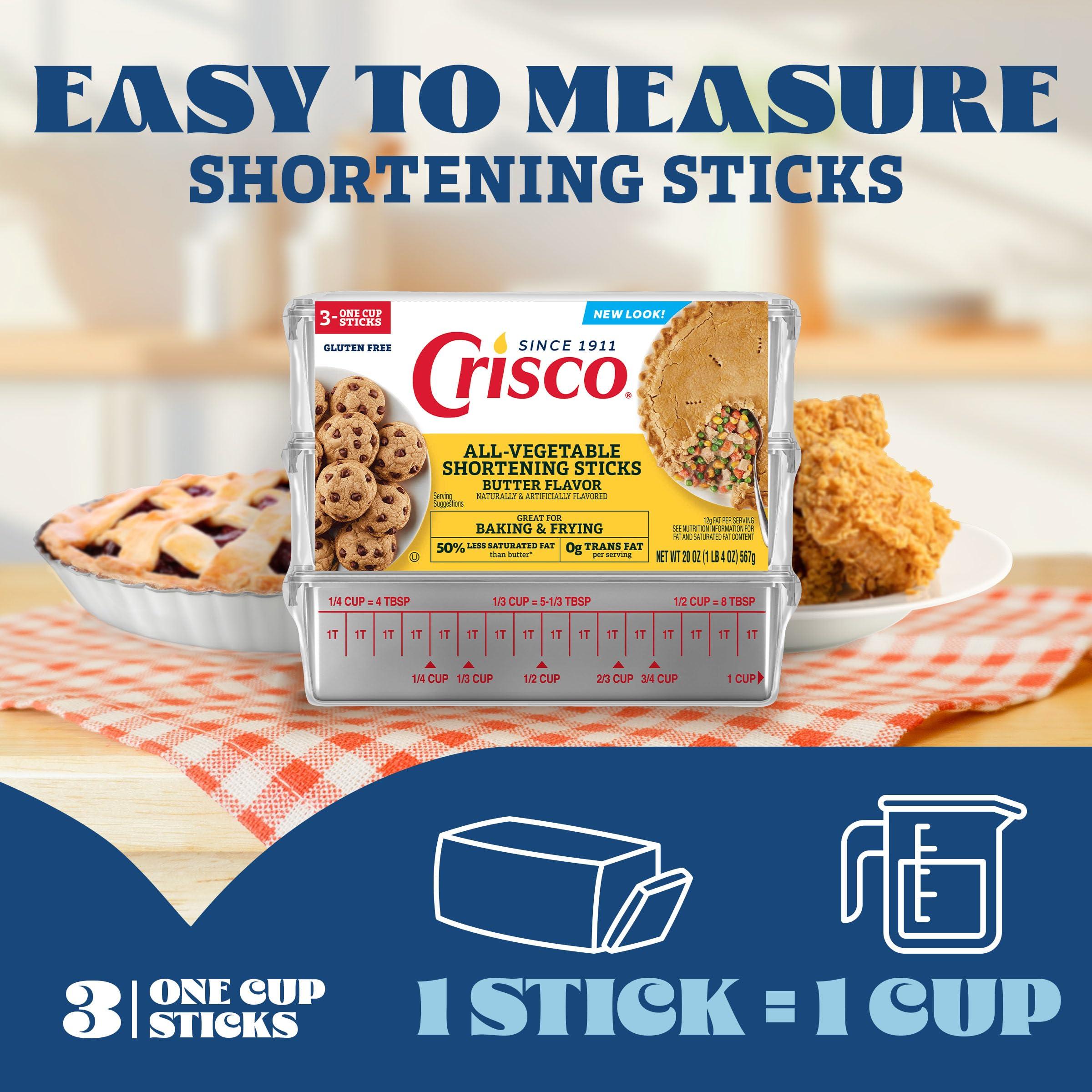 Crisco Crisco Butter Flavor All-Vegetable Shortening Sticks, 20 Ounce, 3 Sticks
