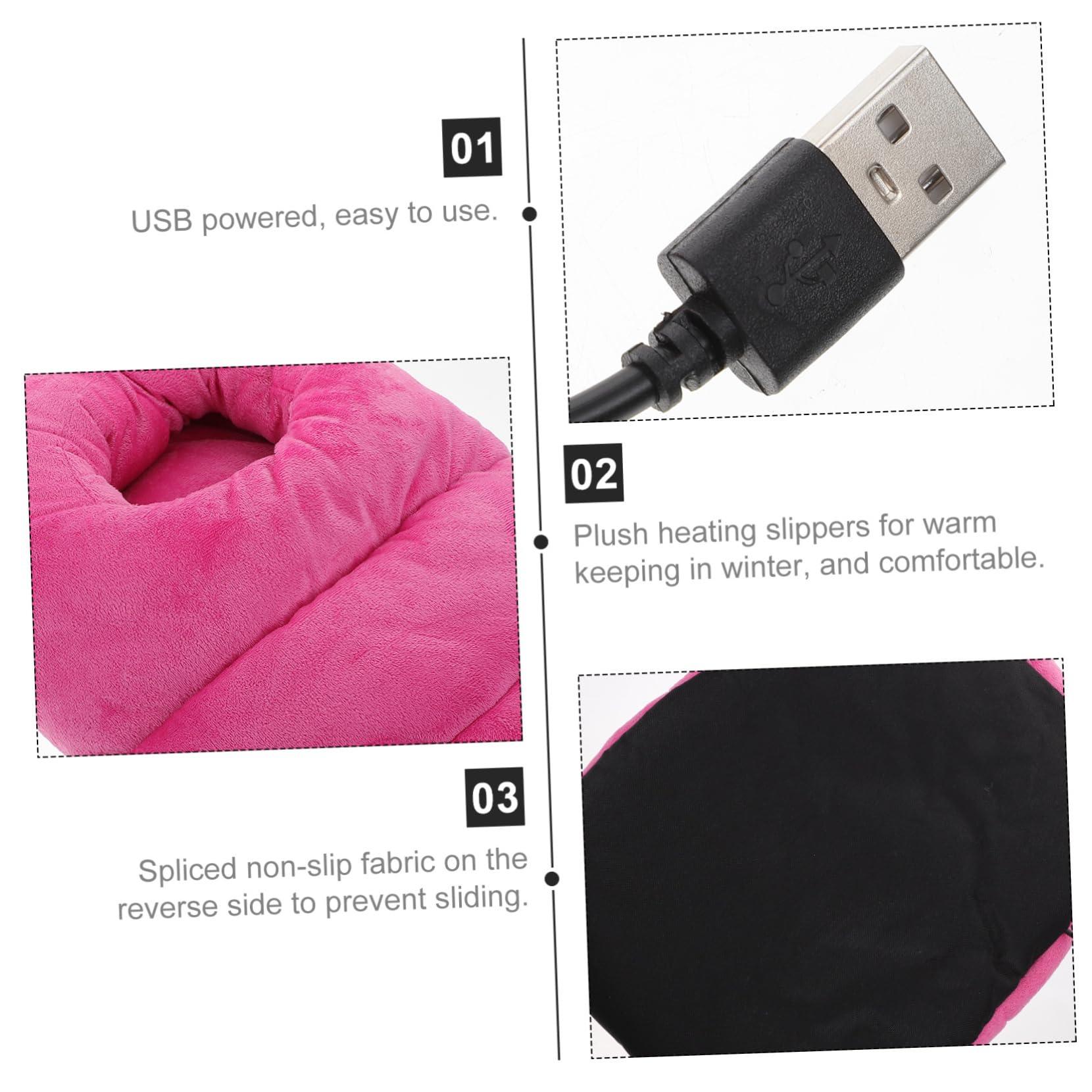 HEALLILY Heating Foot Warmer Heated Foot Warmers Foot Warm Cushion Anti Skid Plush Shoes Foot Warmer mat Electric Foot Massagers Heater Shoes Boots Electro-Thermal Office Super Soft Fleece