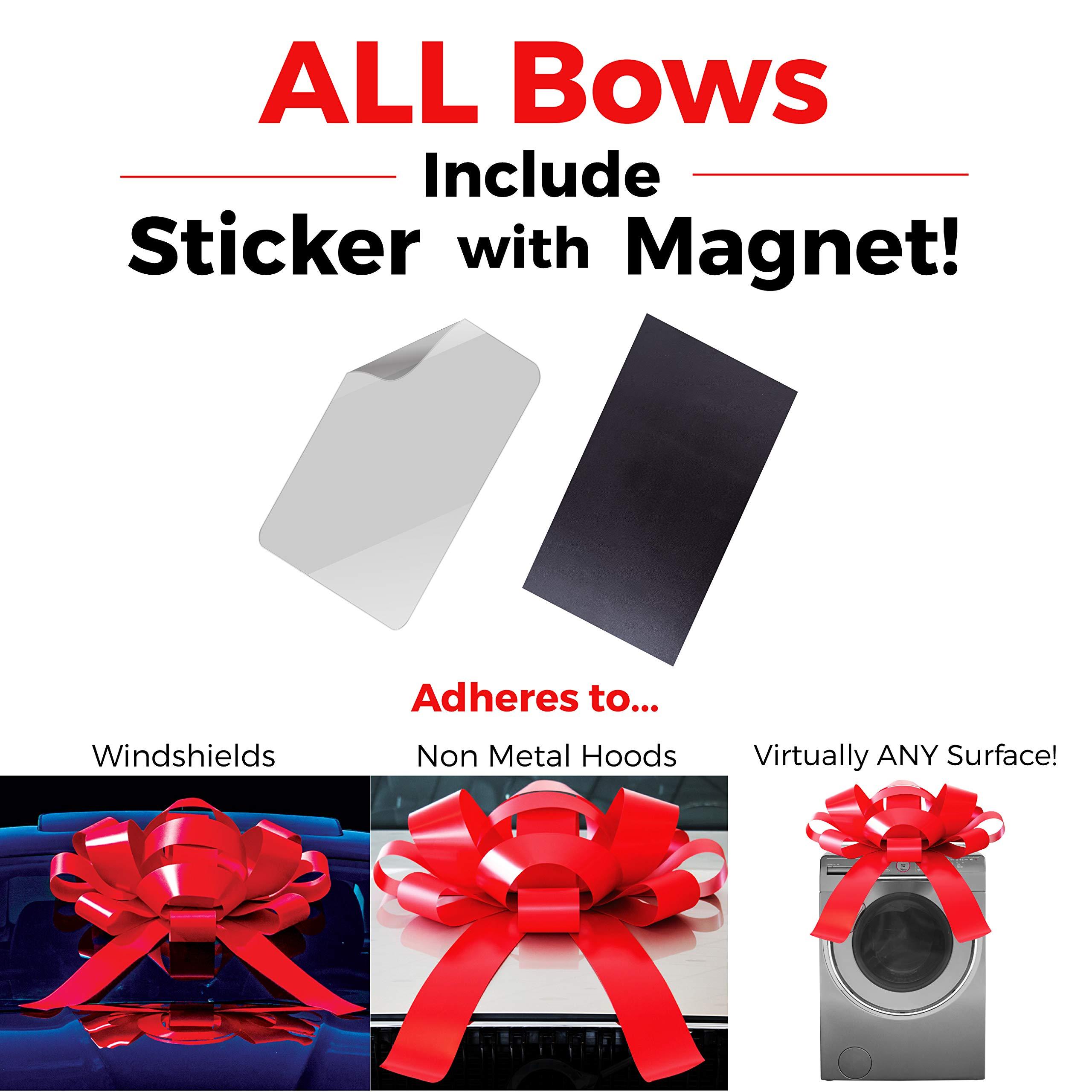 CarBowz CarBowz Big Car Bow, I Love You, Giant 30" Bow, Non Scratch Magnet, Weather Resistant Vinyl (Black)