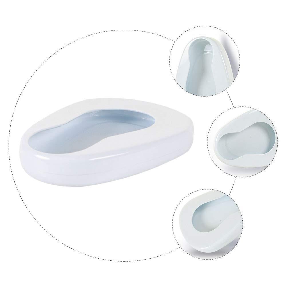 HEALLILY HEALLILY Portable Bedpans for Women Men Elderly Enamel Bed Bound Urinal Bedridden Patient Home Bed Pan Emergency Device (White)